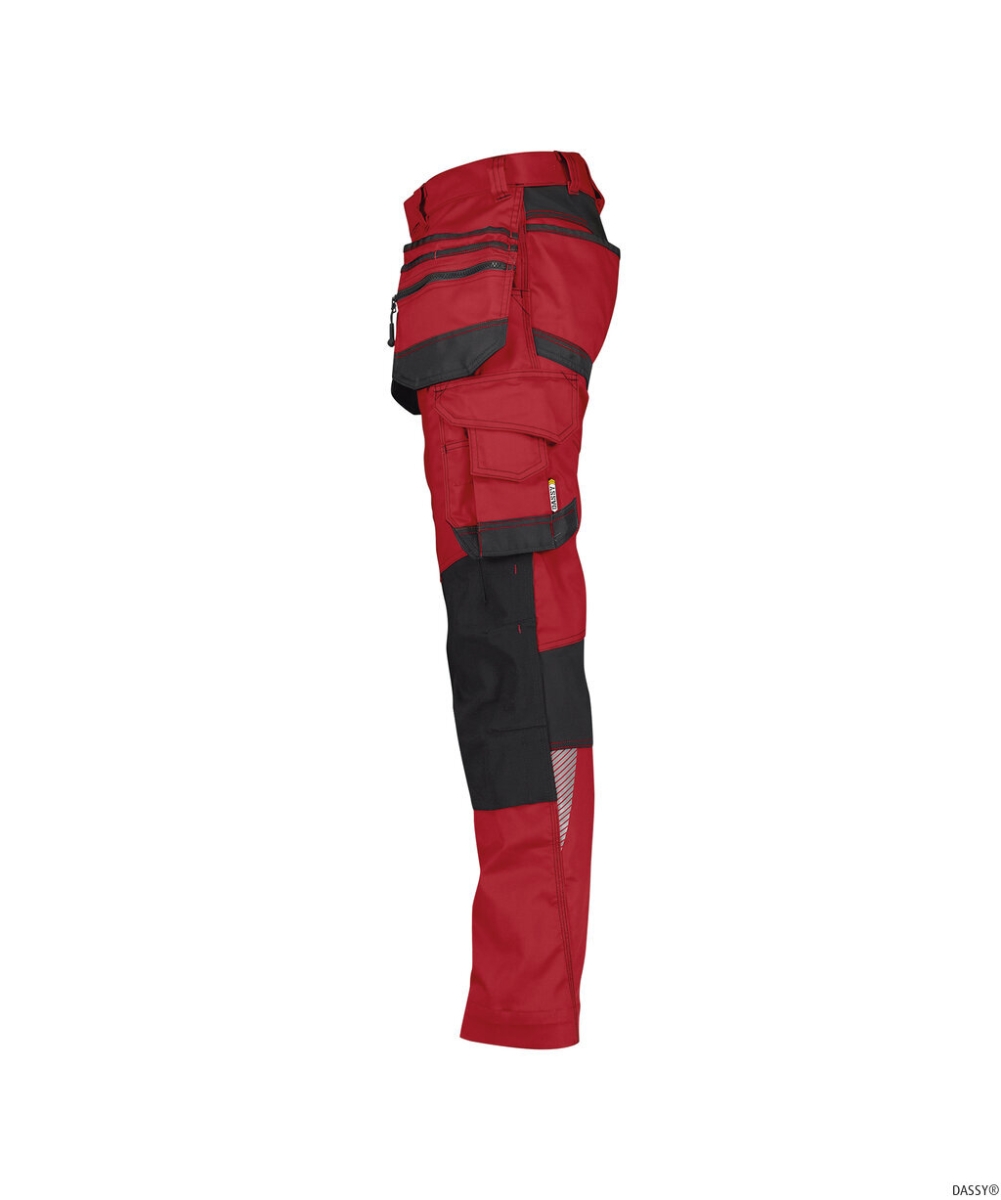 DASSY-Workwear, Bundhose FLUX, rot/schwarz