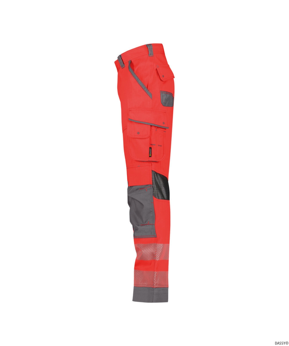 DASSY-Warnschutz, Bundhose ODESSA , rot/grau