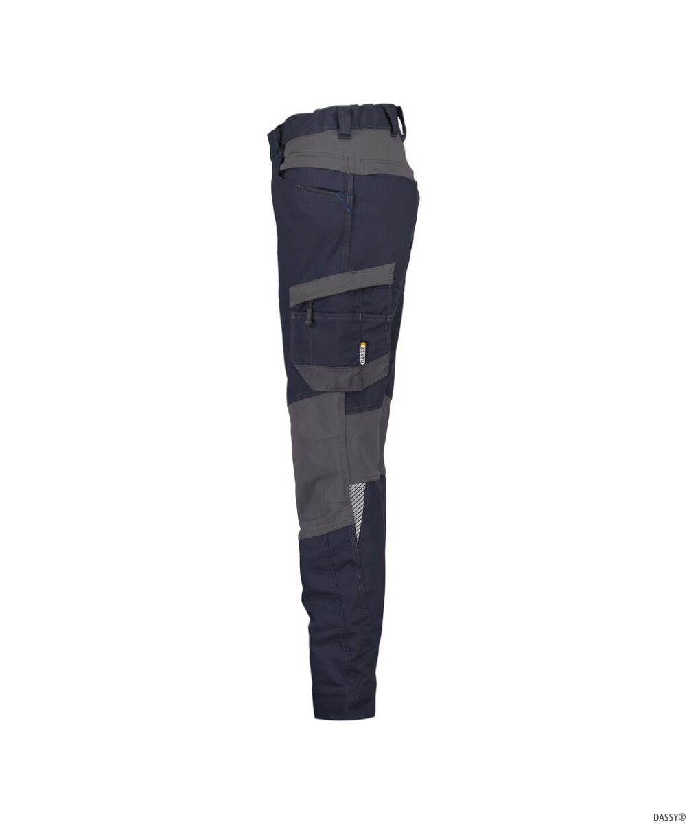 DASSY-Workwear, Damen-Bundhose mit Stretch HELIX, blau/grau