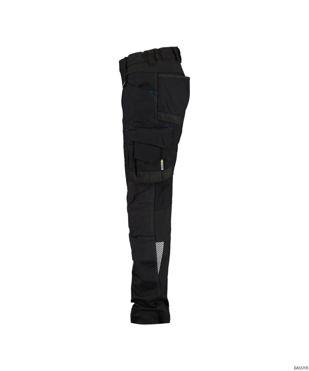 DASSY-Workwear, Damen-Bundhose mit Stretch und Kniepolstertaschen DYNAX, schwarz