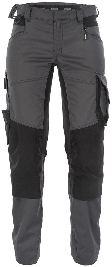 DASSY-Workwear, Damen-Bundhose mit Stretch und Kniepolstertaschen DYNAX, grau/schwarz