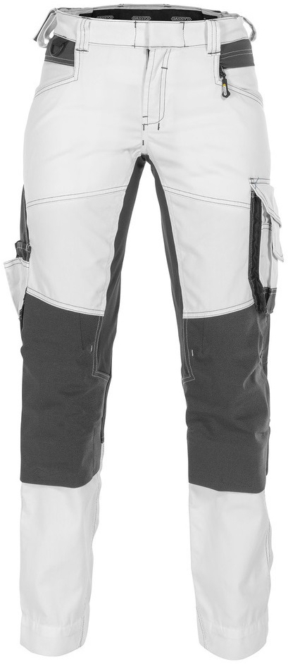 DASSY-Workwear, Damen-Malerbundhose mit Stretch und Kniepolstertaschen "DYNAX PAINTERS", wei/grau