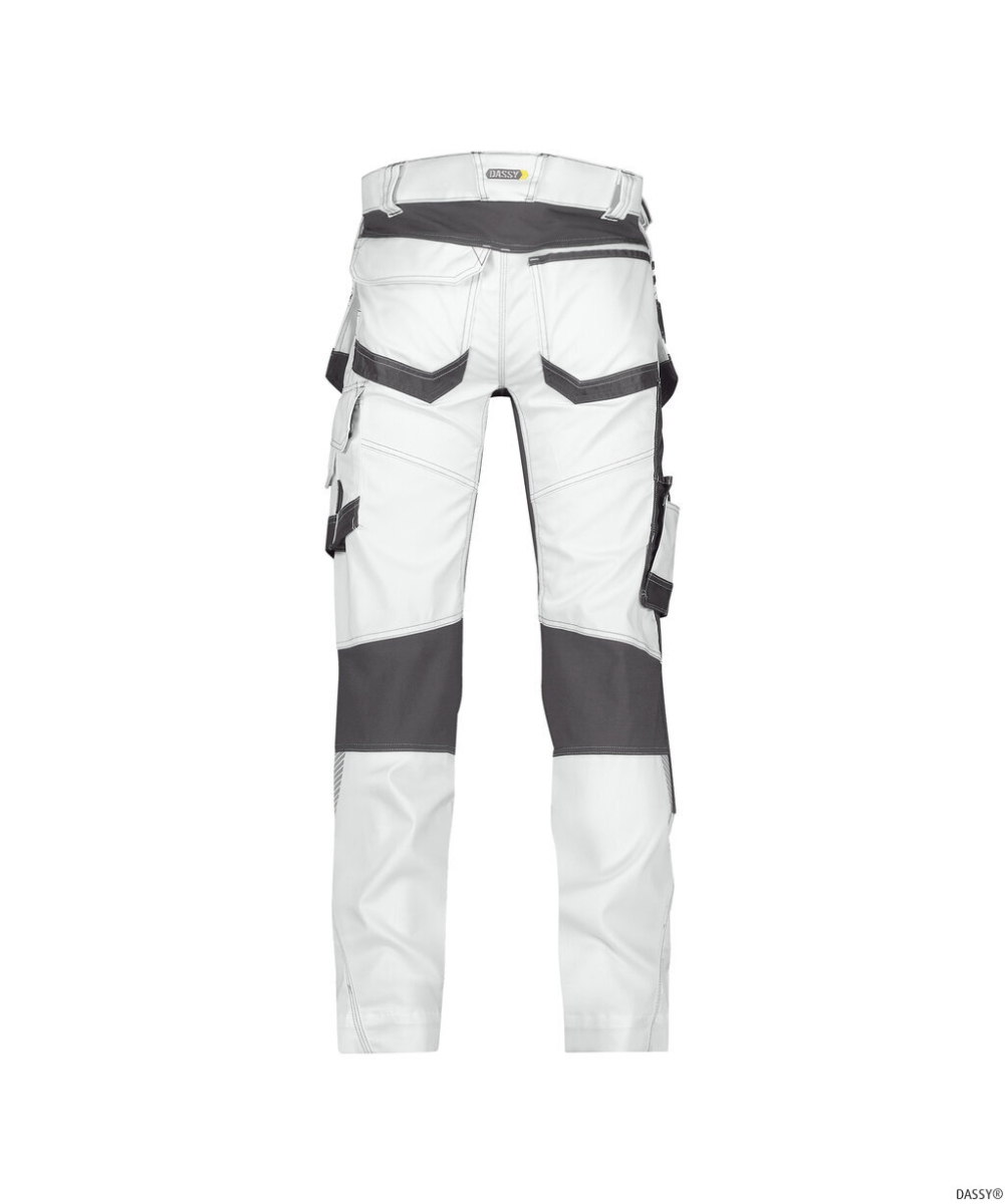 DASSY-Workwear, Malerbundhose mit Stretch FLUX PAINTERS, weiß/grau