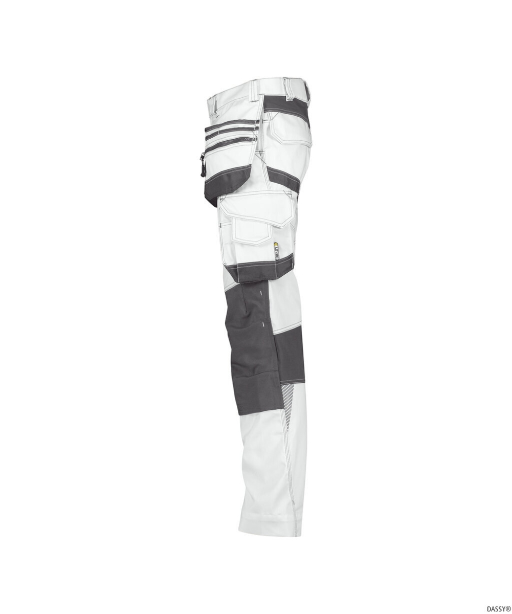 DASSY-Workwear, Malerbundhose mit Stretch FLUX PAINTERS, weiß/grau