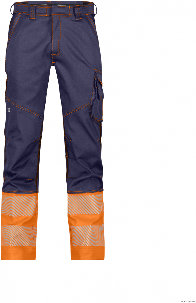 DASSY-Stretch-Warnschutzbundhose PRINCETON, dunkelblau/neonorange