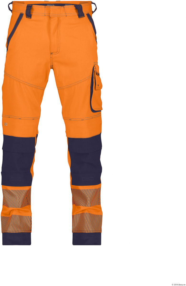 DASSY-Stretch-Warnschutzbundhose ARUBA, neonorange/dunkelblau