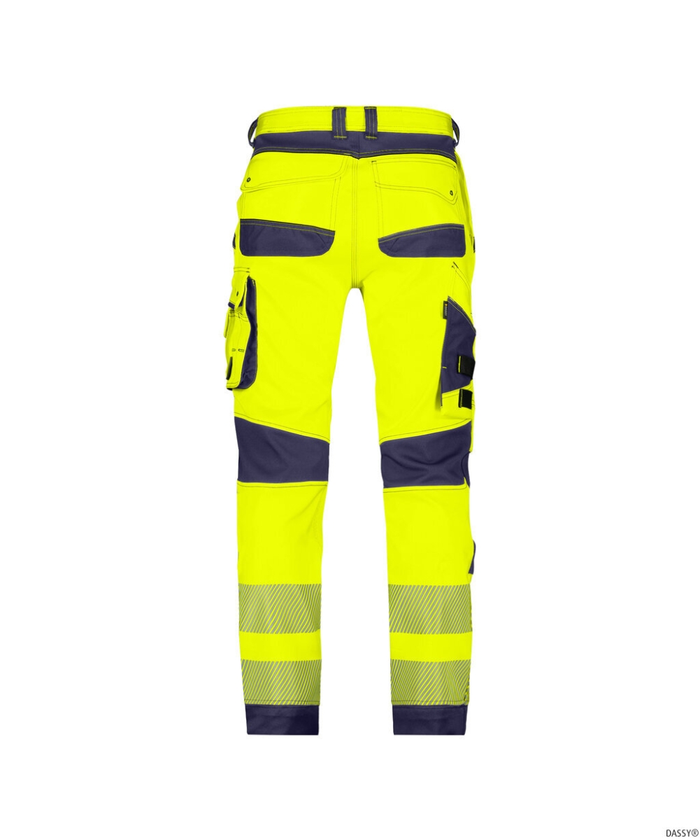 DASSY-Stretch-Warnschutzbundhose ARUBA, neongelb/dunkelblau