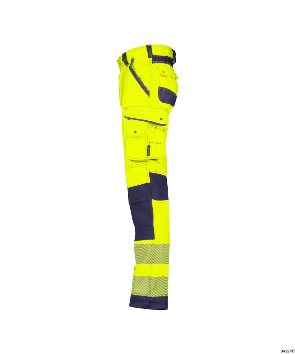 DASSY-Stretch-Warnschutzbundhose ARUBA, neongelb/dunkelblau
