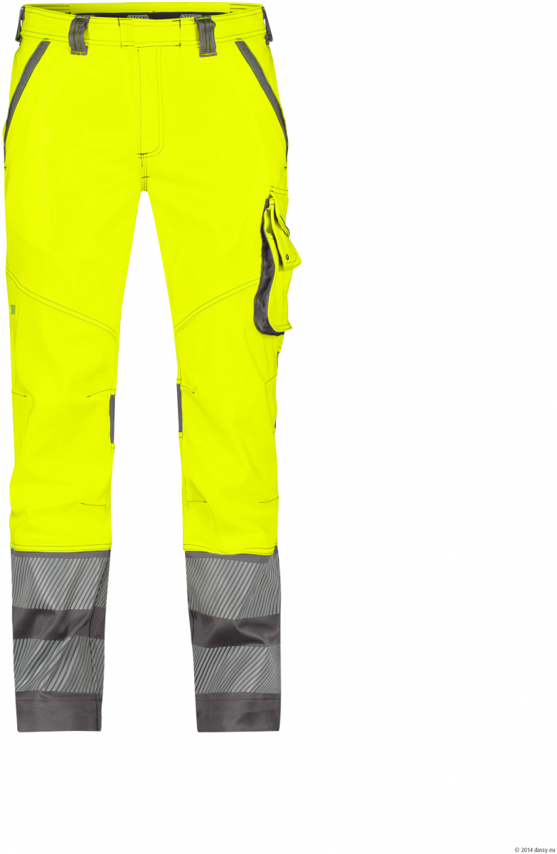 DASSY-Stretch-Warnschutzbundhose MINNESOTA, neongelb/zementgrau
