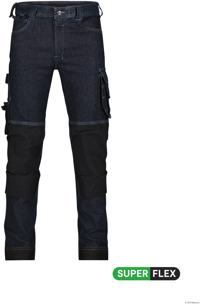 DASSY-Stretch-Arbeitsjeans KYOTO, jeansblau/schwarz