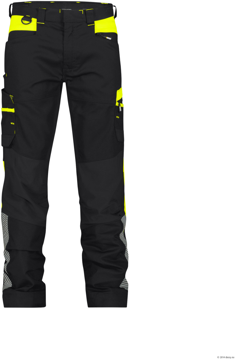 DASSY-Arbeitshose HONG KONG, 245 g/m², schwarz/neongelb