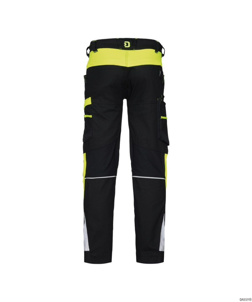 DASSY-Arbeitshose HONG KONG, 245 g/m², schwarz/neongelb