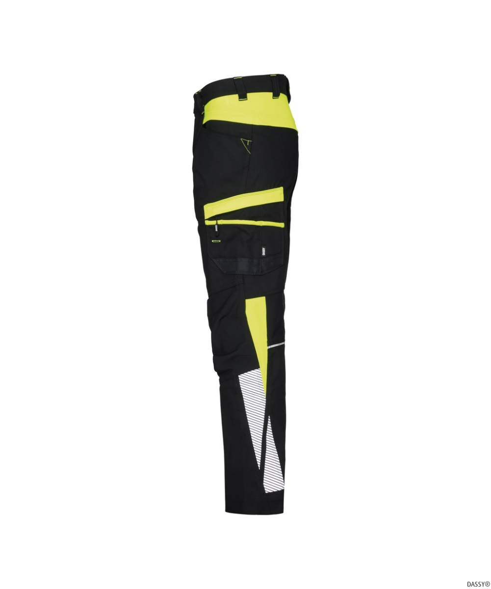 DASSY-Arbeitshose HONG KONG, 245 g/m², schwarz/neongelb