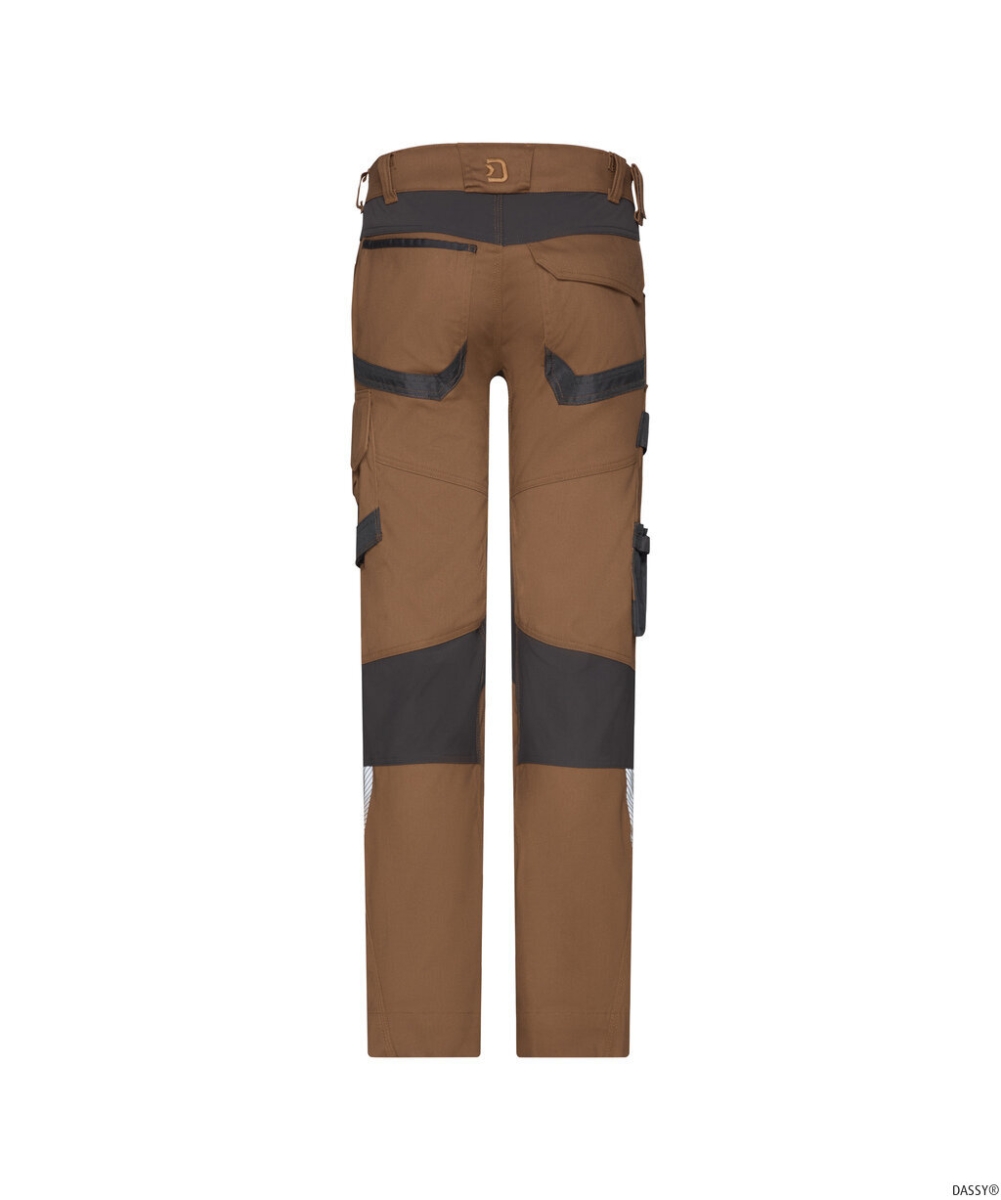 DASSY® Dynax Next Stretch-Arbeitshose mit Kniepolstertaschen, Lehmbraun/Anthrazitgrau
