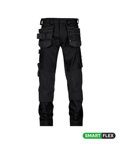 DASSY-Stretch-Arbeitshose mit Holstertaschen und Kniepolstertaschen FLUX NEXT, 245 g/m², schwarz