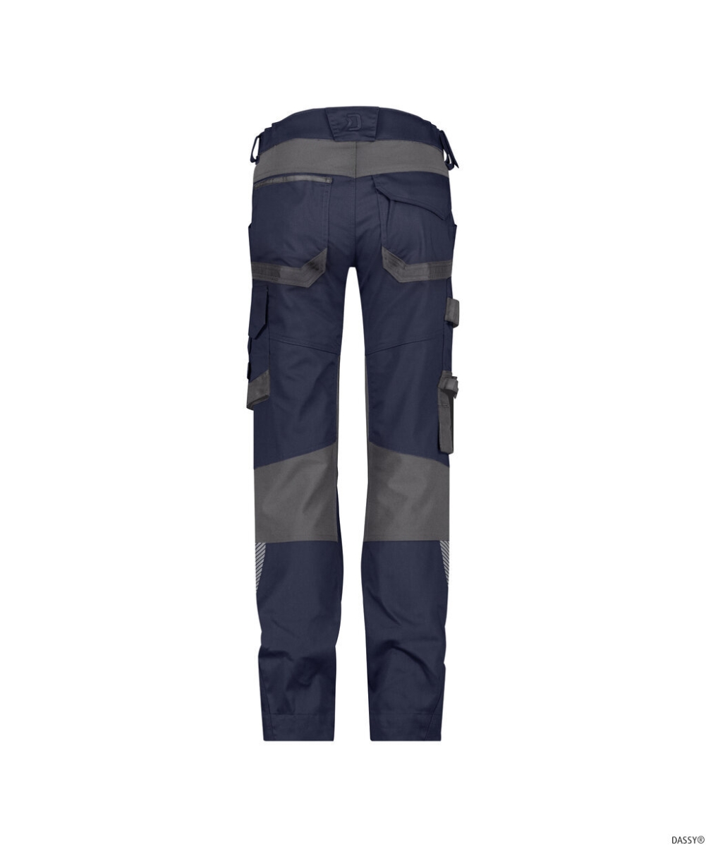 DASSY-Damen-Stretch-Arbeitshose mit Kniepolstertaschen DYNAX NEXT, 245 g/m², nachtblau/anthrazitgrau