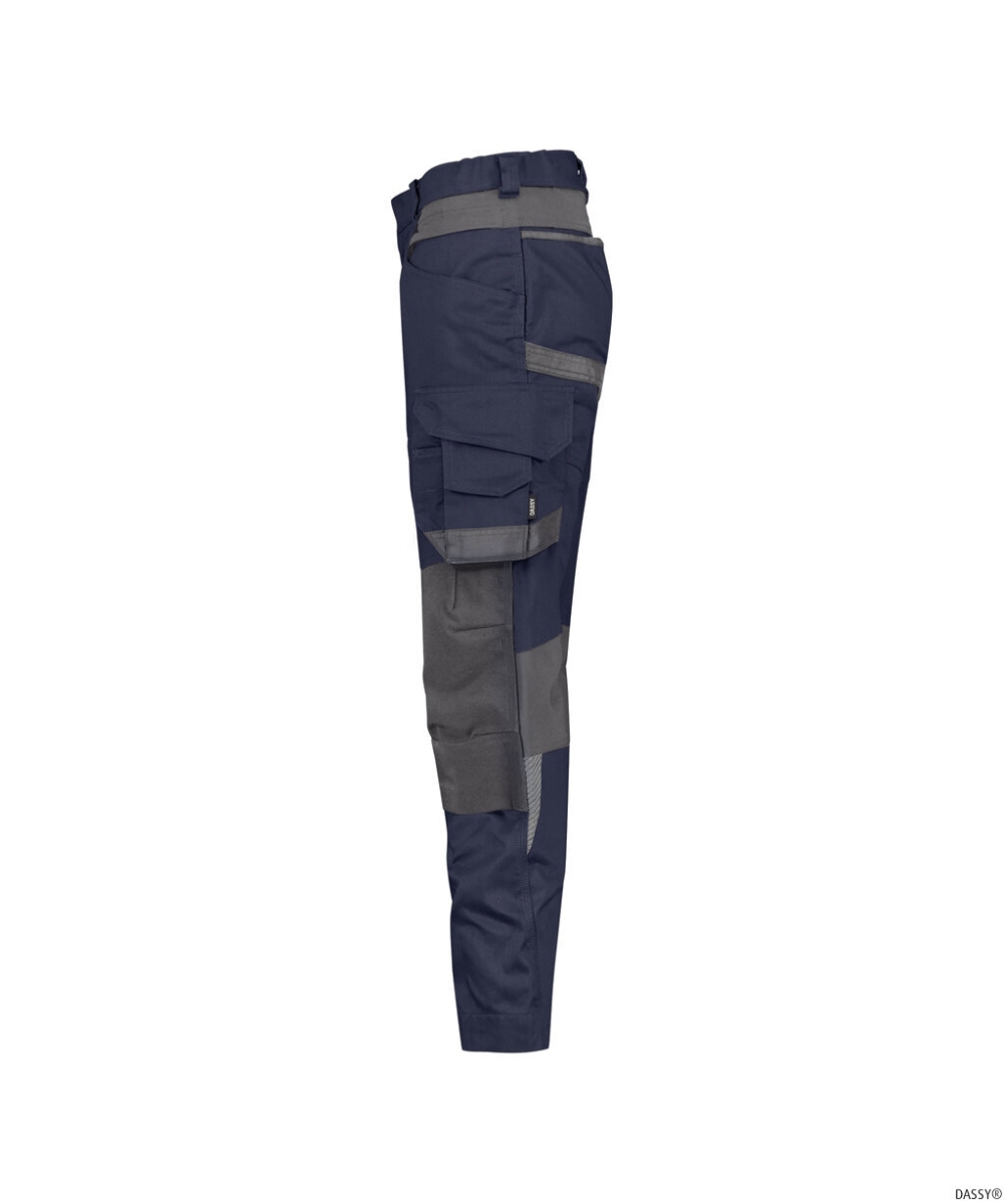DASSY-Damen-Stretch-Arbeitshose mit Kniepolstertaschen DYNAX NEXT, 245 g/m², nachtblau/anthrazitgrau