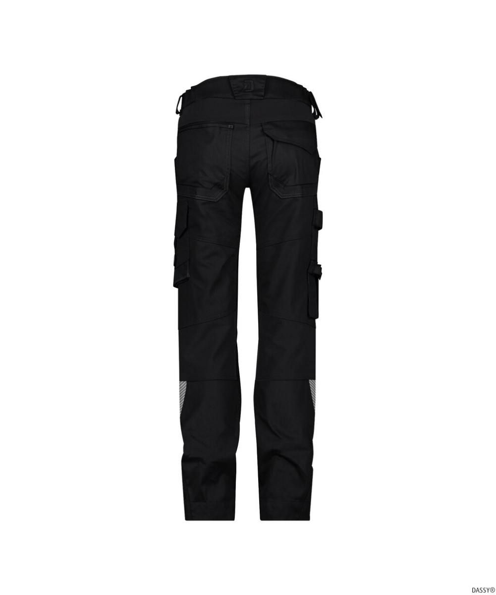DASSY-Damen-Stretch-Arbeitshose mit Kniepolstertaschen DYNAX NEXT, 245 g/m², schwarz