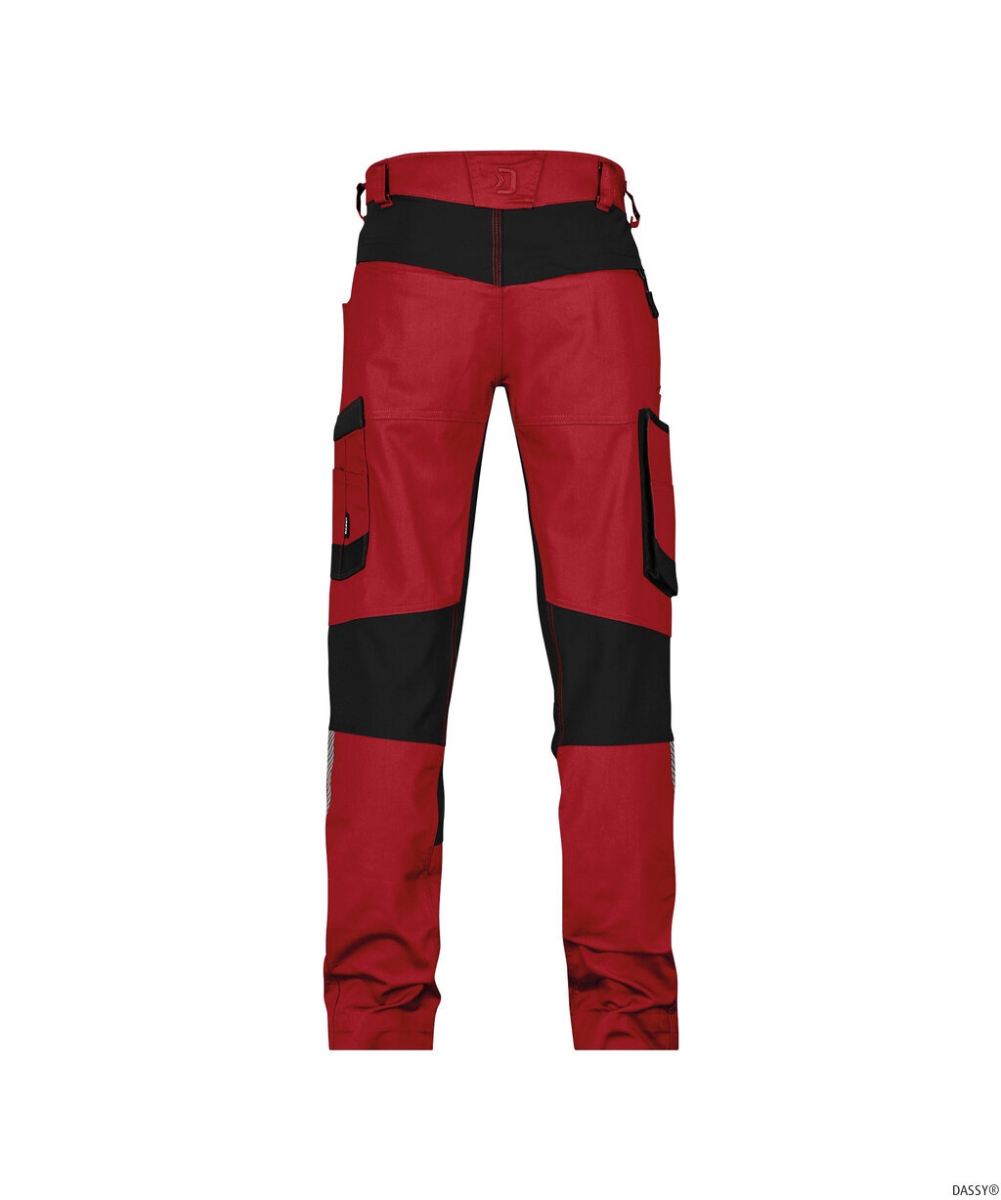 DASSY-Stretch-Arbeitshose HELIX NEXT, rot/schwarz