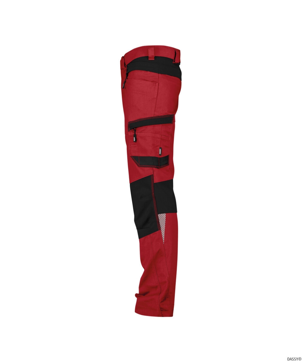 DASSY-Stretch-Arbeitshose HELIX NEXT, rot/schwarz
