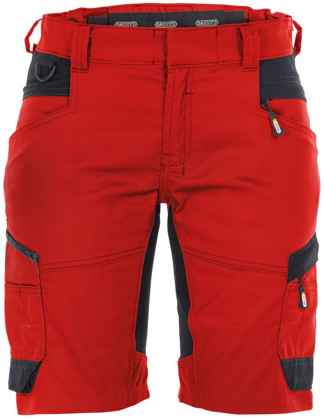 DASSY-Damen-Short mit Stretch"AXIS", rot/schwarz