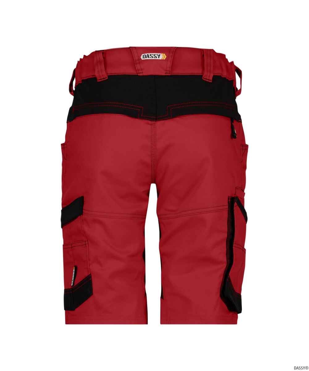 DASSY-Damen-Short mit StretchAXIS, rot/schwarz