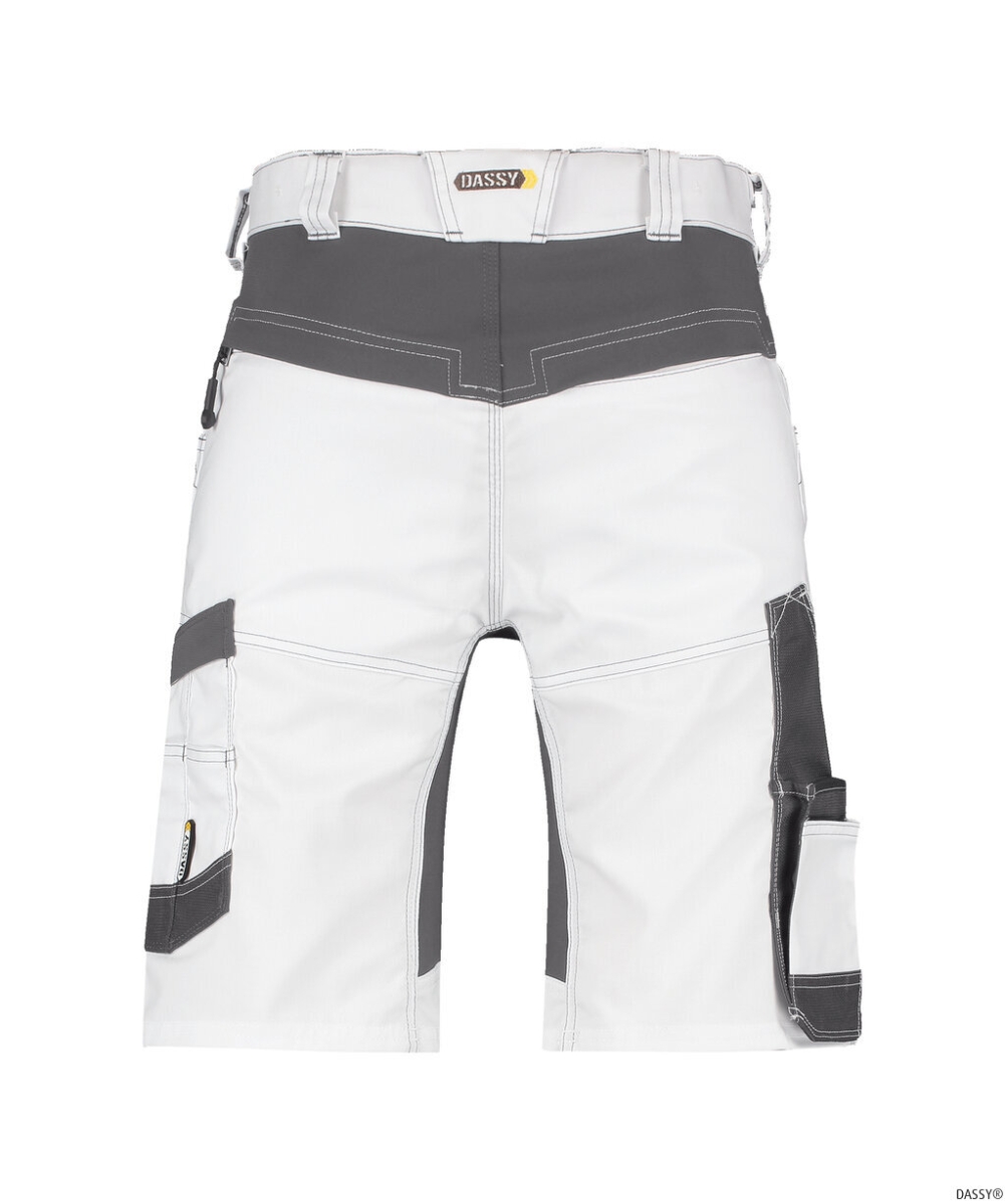 DASSY-Workwear, Malershorts mit Stretch AXIS PAINTERS, weiß/grau