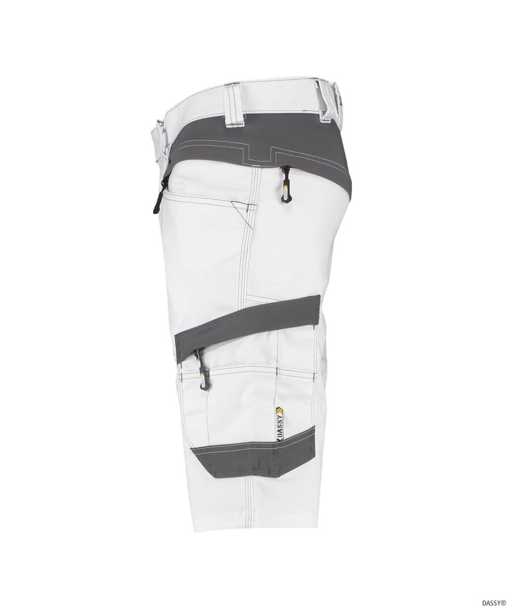 DASSY-Workwear, Malershorts mit Stretch AXIS PAINTERS, weiß/grau