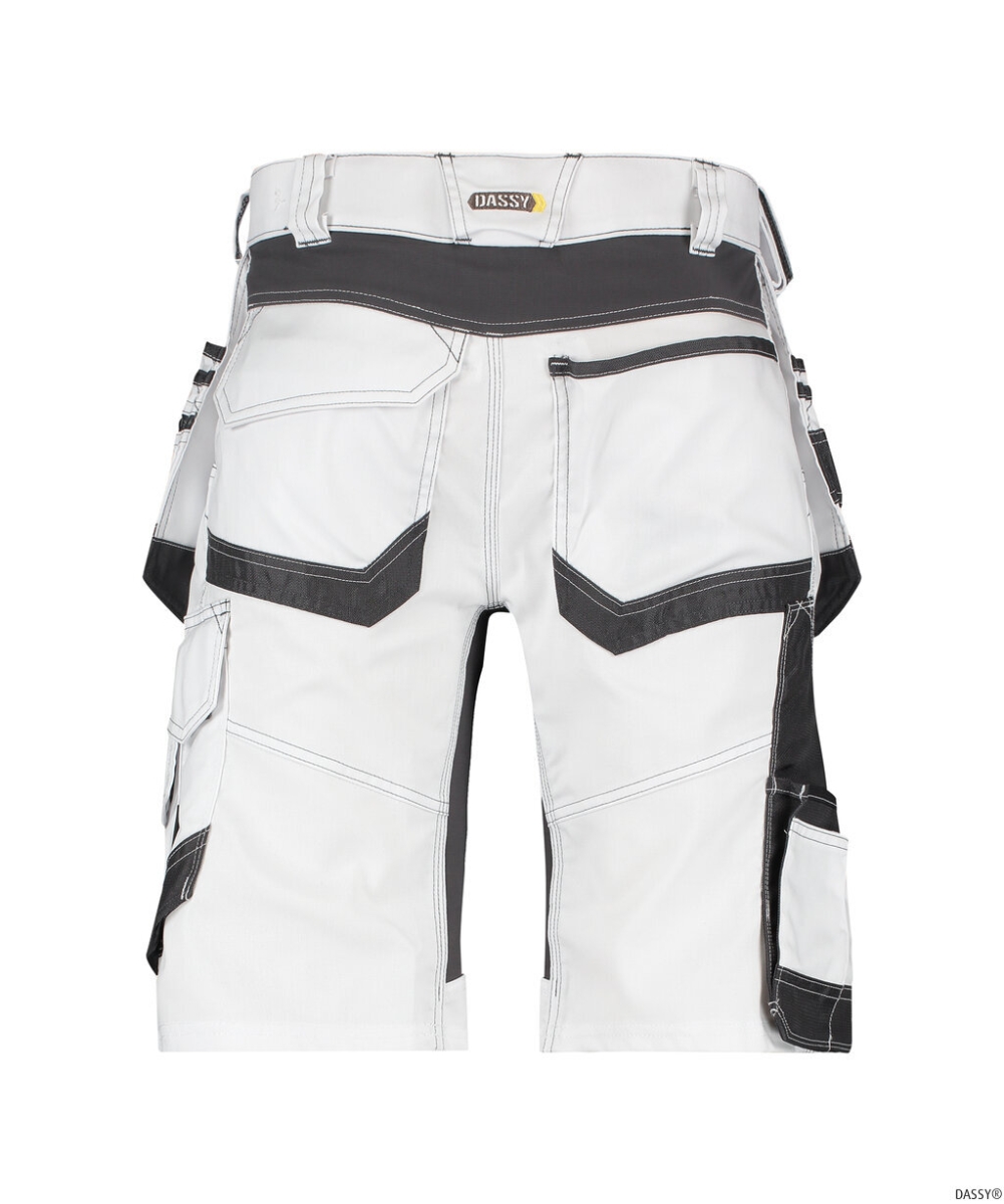 DASSY-Workwear, Multitaschen-Malershorts mit Stretch, TRIX PAINTERS, weiß/grau