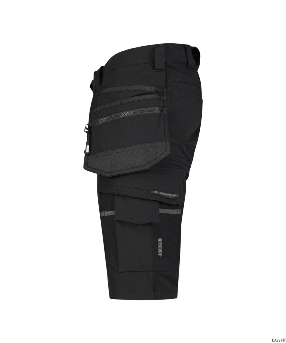DASSY-Arbeitsshorts Stretch mit Holstertaschen AURAX, schwarz