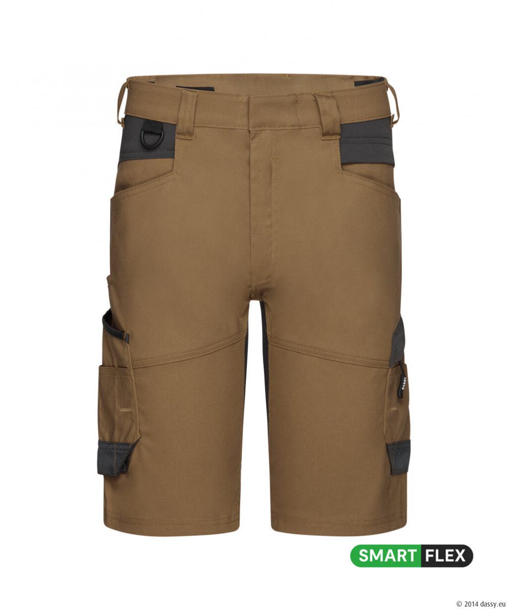 DASSY® Axis Next Stretch-Arbeitsshorts, Lehmbraun/anthrazitgrau