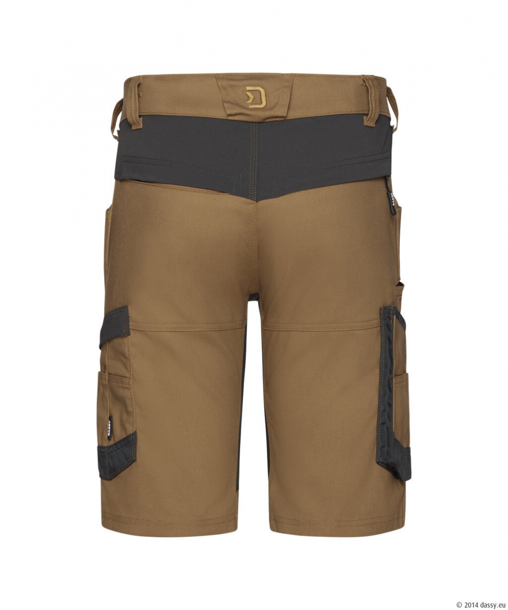 DASSY® Axis Next Stretch-Arbeitsshorts, Lehmbraun/anthrazitgrau