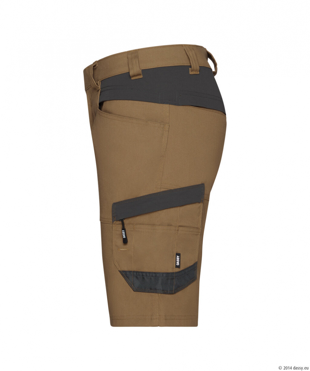 DASSY® Axis Next Stretch-Arbeitsshorts, Lehmbraun/anthrazitgrau