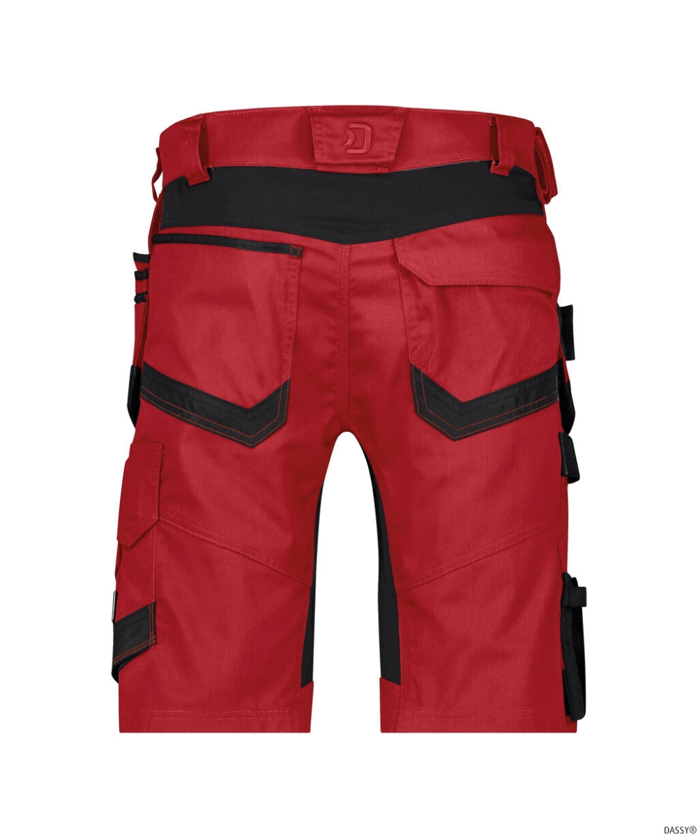 DASSY-Arbeitsshorts Stretch mit Holstertaschen TRIX NEXT, rot/schwarz