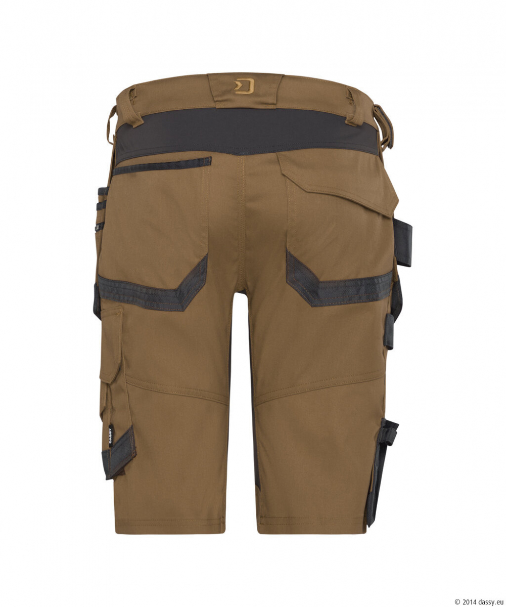 DASSY® Trix Next Stretch-Arbeitsshorts mit Holstertaschen, lehmbraun/anthrazitgrau