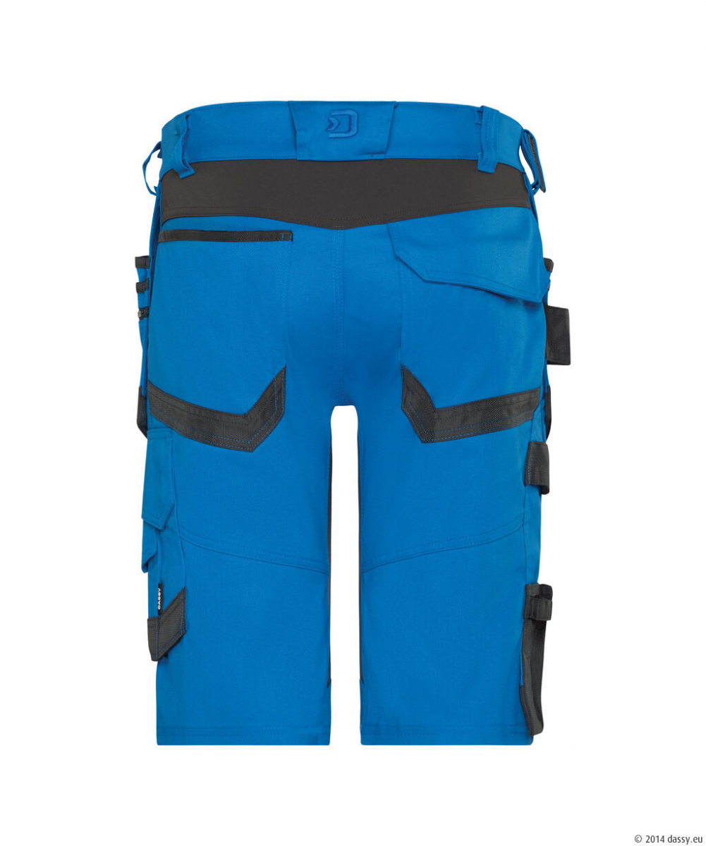 DASSY® Trix Next Stretch-Arbeitsshorts mit Holstertaschen, azurblau/anthrazitgrau