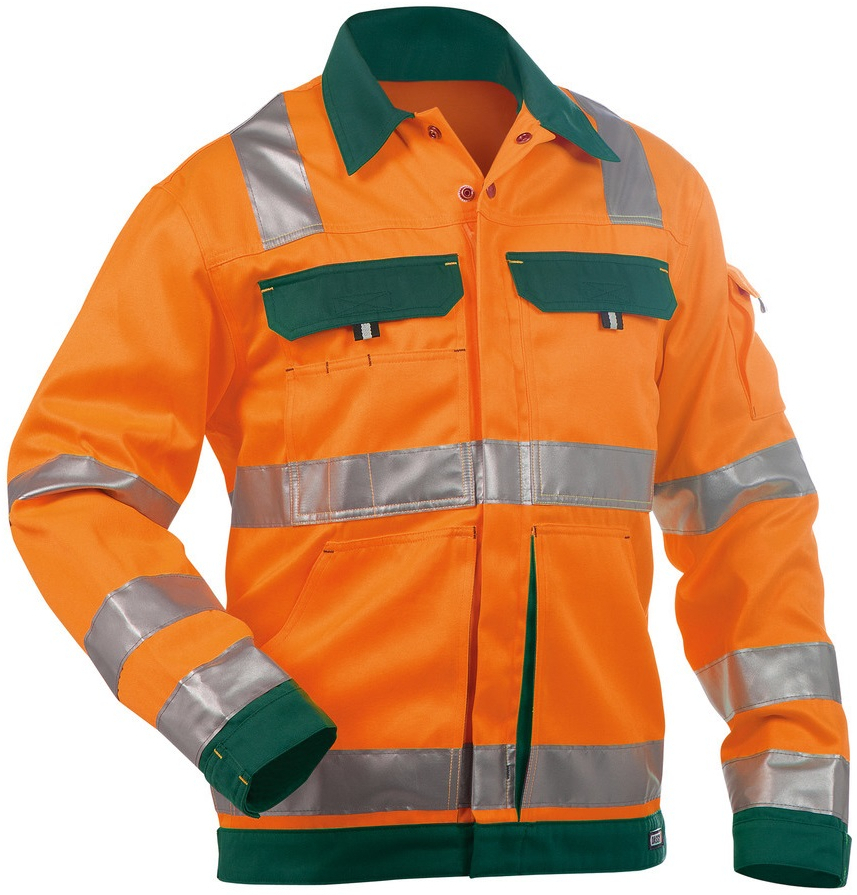 DASSY-Warnschutz, Jacke "DUSSELDORF", mit Reflexstreifen ber Schulter,  orange/grn