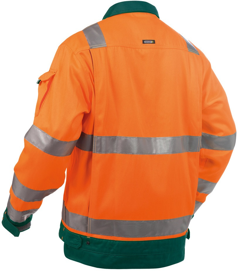 DASSY-Warnschutz, Jacke DUSSELDORF, mit Reflexstreifen über Schulter, orange/grün