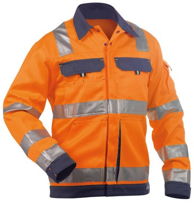DASSY-Warnschutz, Jacke DUSSELDORF, mit Reflexstreifen über Schulter, orange/dunkelblau