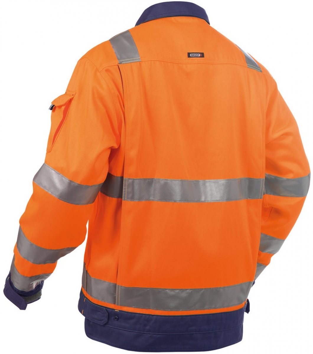 DASSY-Warnschutz, Jacke "DUSSELDORF", mit Reflexstreifen ber Schulter,  orange/dunkelblau