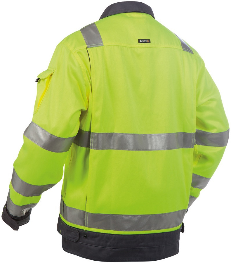 DASSY-Warnschutz, Jacke DUSSELDORF, mit Reflexstreifen über Schulter, gelb/grau