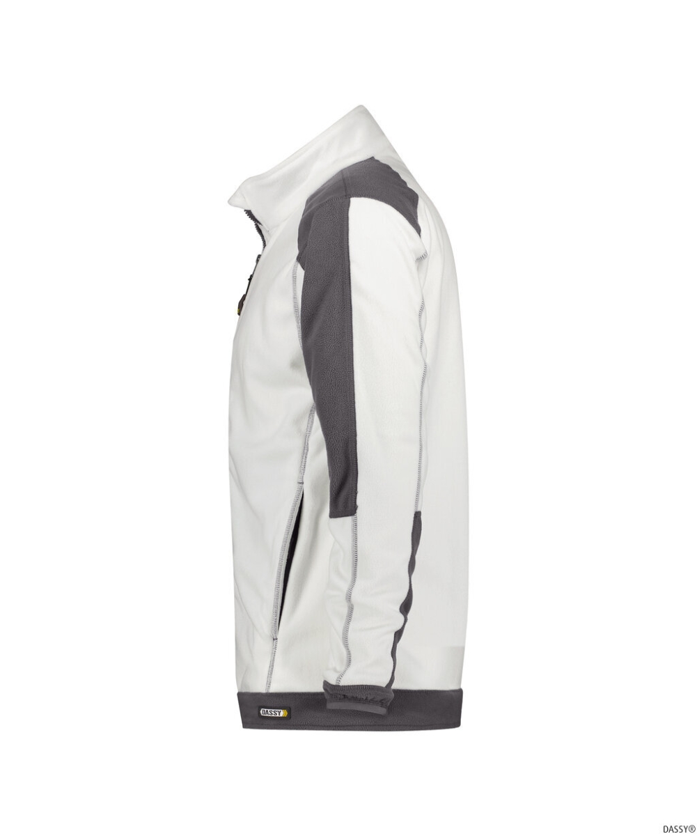 DASSY-Workwear, Fleecejacke KAZAN, weiß/grau
