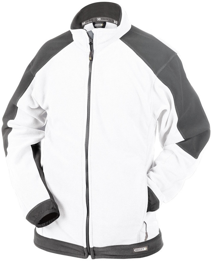 DASSY-Workwear, Damen-Fleecejacke KAZAN, weiß/grau