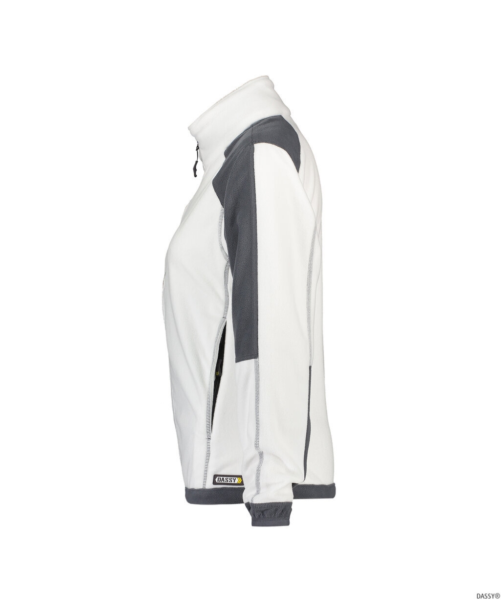 DASSY-Workwear, Damen-Fleecejacke KAZAN, weiß/grau