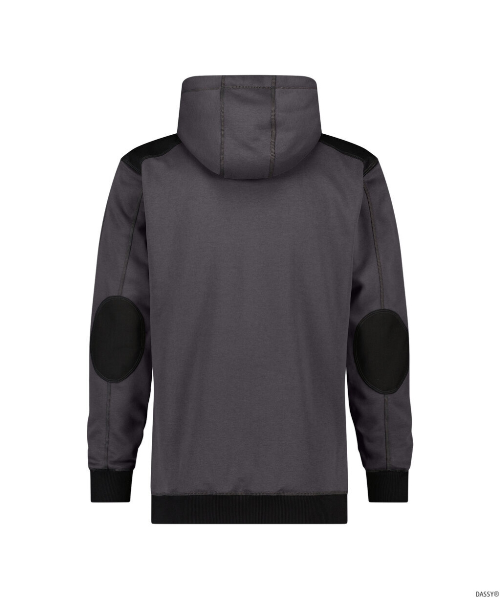 DASSY-Workwear, Kapuzensweatshirt INDY, grau/schwarz