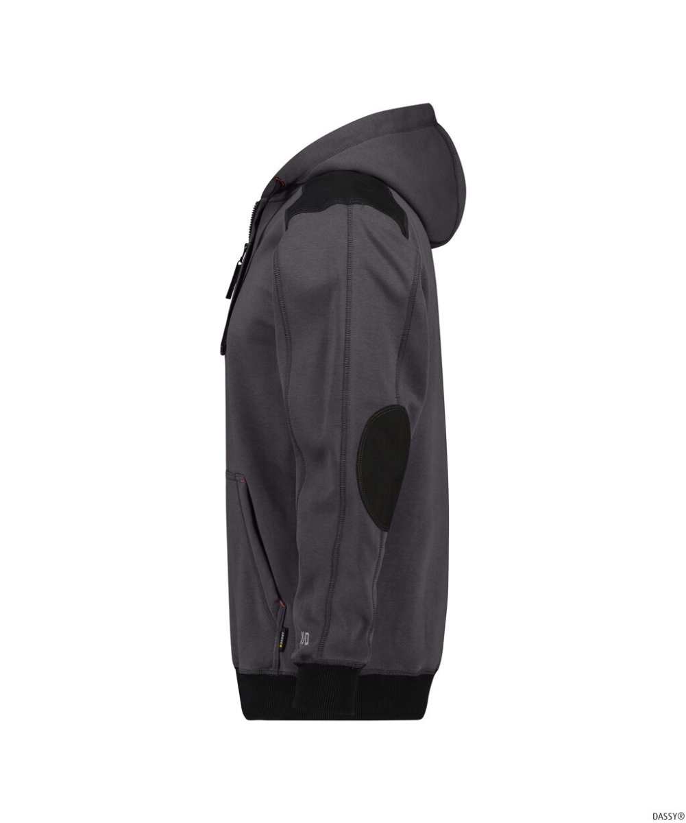 DASSY-Workwear, Kapuzensweatshirt INDY, grau/schwarz