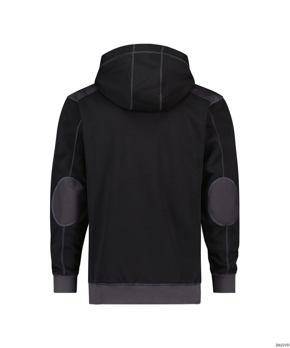 DASSY-Workwear, Kapuzensweatshirt INDY, schwarz/grau