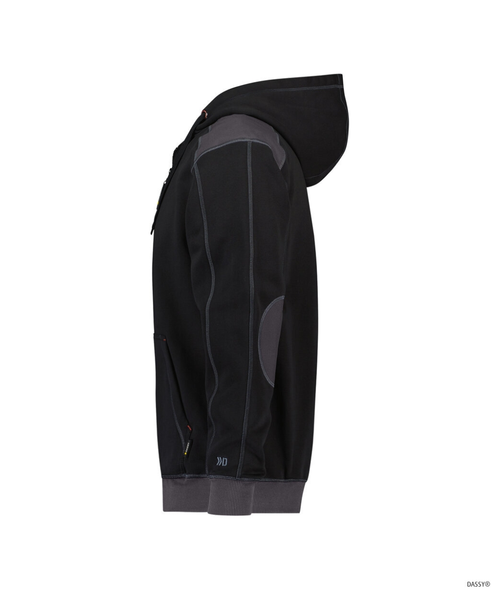DASSY-Workwear, Kapuzensweatshirt INDY, schwarz/grau