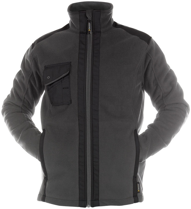 DASSY-Workwear, Fleecejacke "CROFT",  grau/schwarz