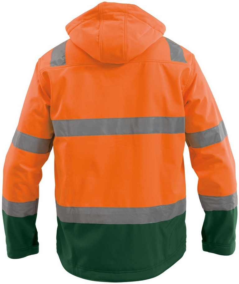 DASSY-Warnschutz, Softshell-Jacke MALAGA orange/grün